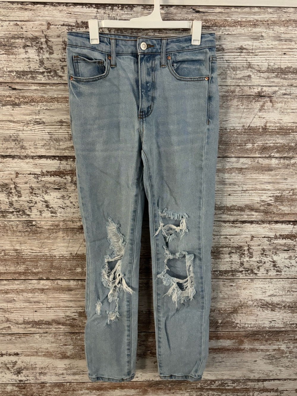 No Boundaries Light Blue Distressed Boyfriend Jeans